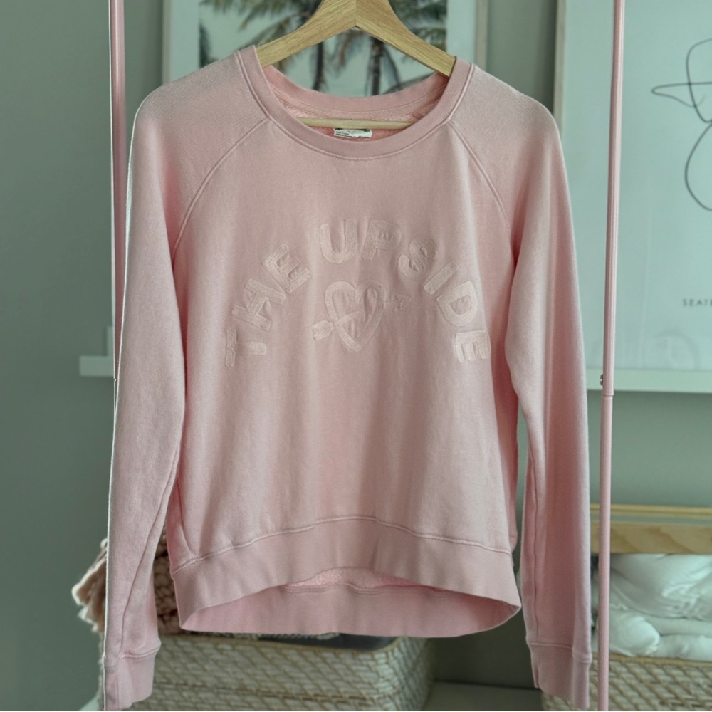 The Upside Blush Pink Logo Sweatshirt | 100% Cotton | Size L